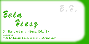 bela hiesz business card